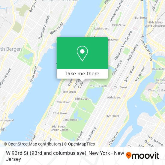 W 93rd St (93rd and columbus ave) map