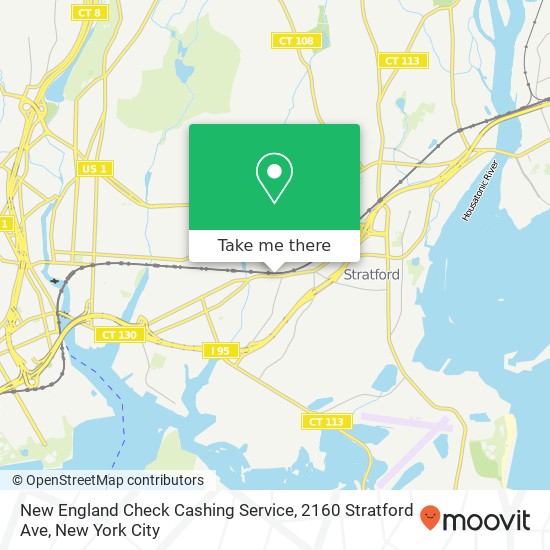 New England Check Cashing Service, 2160 Stratford Ave map