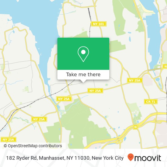 Mapa de 182 Ryder Rd, Manhasset, NY 11030