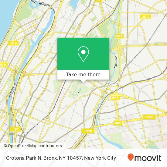 Mapa de Crotona Park N, Bronx, NY 10457