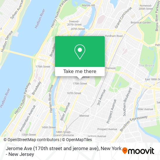 Jerome Ave (170th street and jerome ave) map