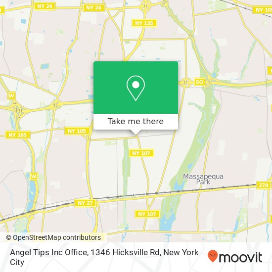 Mapa de Angel Tips Inc Office, 1346 Hicksville Rd