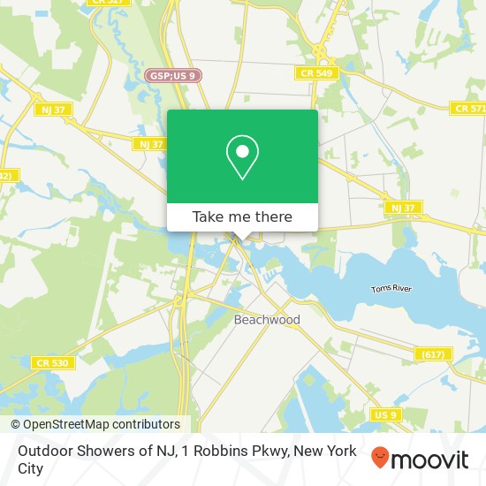 Mapa de Outdoor Showers of NJ, 1 Robbins Pkwy