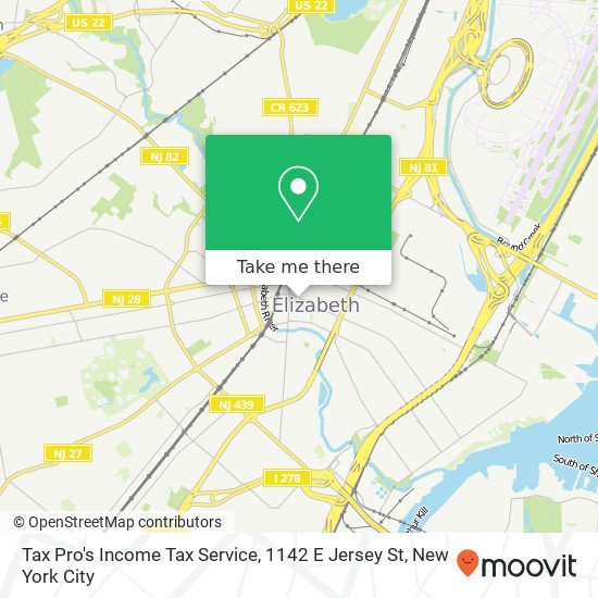 Tax Pro's Income Tax Service, 1142 E Jersey St map