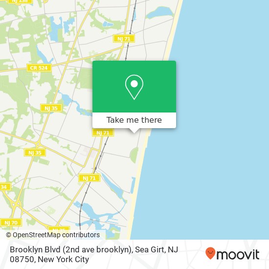 Mapa de Brooklyn Blvd (2nd ave brooklyn), Sea Girt, NJ 08750