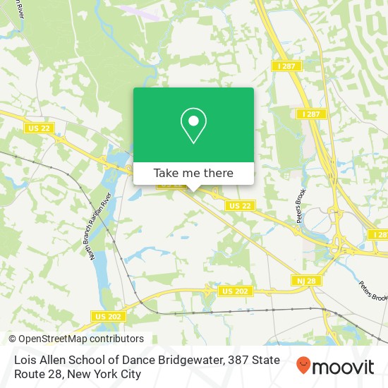 Mapa de Lois Allen School of Dance Bridgewater, 387 State Route 28