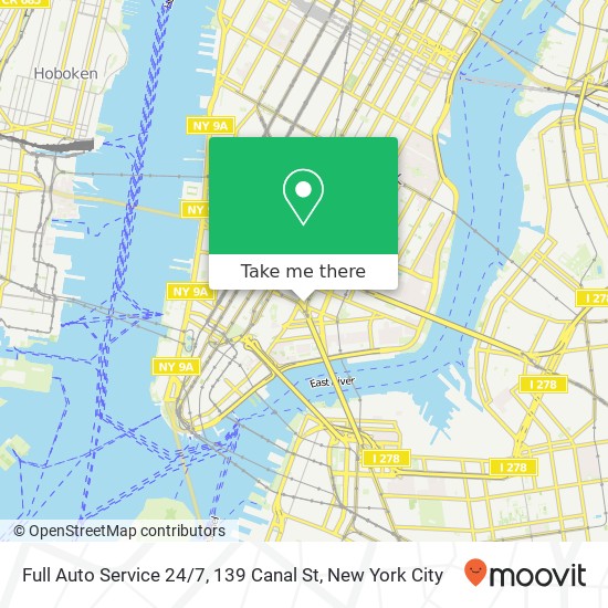 Full Auto Service 24 / 7, 139 Canal St map