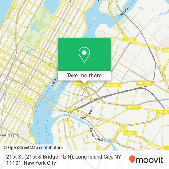 Mapa de 21st St (21st & Bridge Plz N), Long Island City, NY 11101