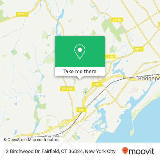 Mapa de 2 Birchwood Dr, Fairfield, CT 06824