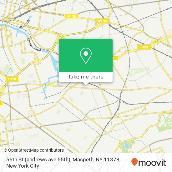 55th St (andrews ave 55th), Maspeth, NY 11378 map