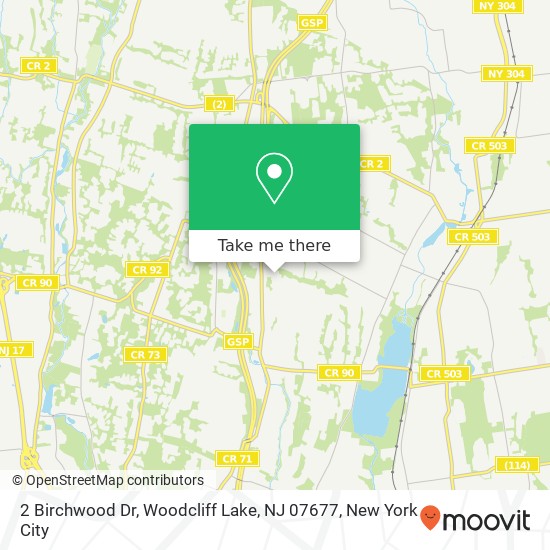 Mapa de 2 Birchwood Dr, Woodcliff Lake, NJ 07677