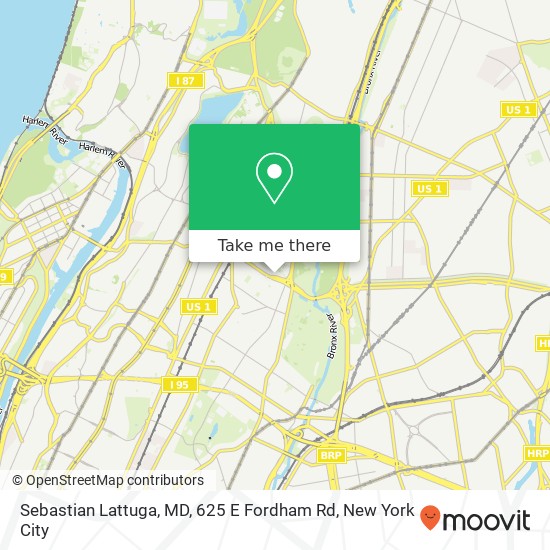 Mapa de Sebastian Lattuga, MD, 625 E Fordham Rd