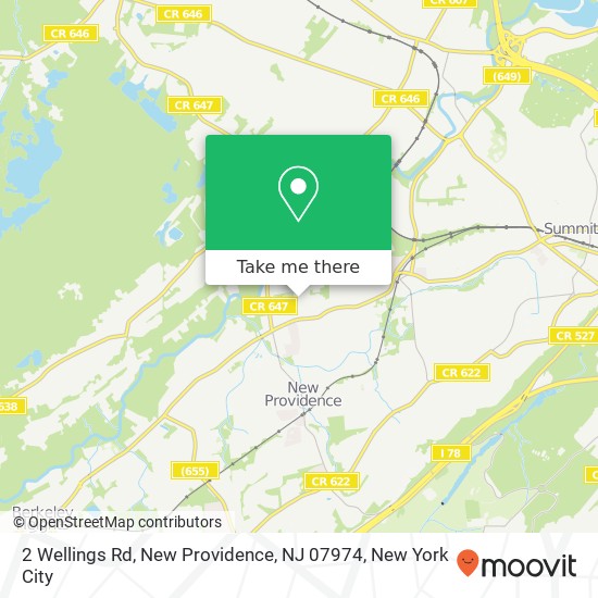 Mapa de 2 Wellings Rd, New Providence, NJ 07974