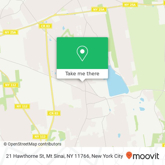 Mapa de 21 Hawthorne St, Mt Sinai, NY 11766