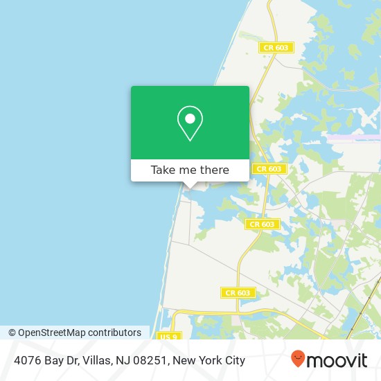 Mapa de 4076 Bay Dr, Villas, NJ 08251