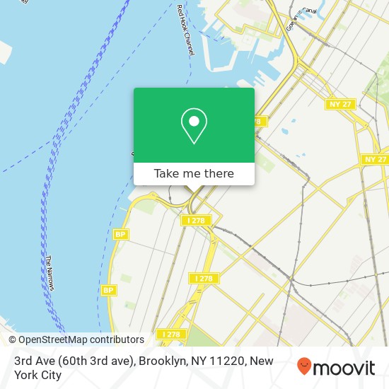 Mapa de 3rd Ave (60th 3rd ave), Brooklyn, NY 11220
