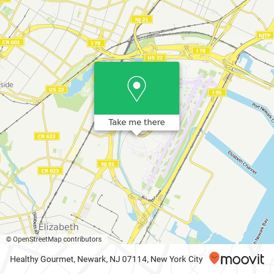 Mapa de Healthy Gourmet, Newark, NJ 07114