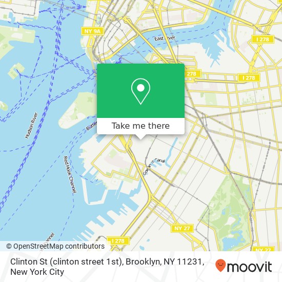 Mapa de Clinton St (clinton street 1st), Brooklyn, NY 11231
