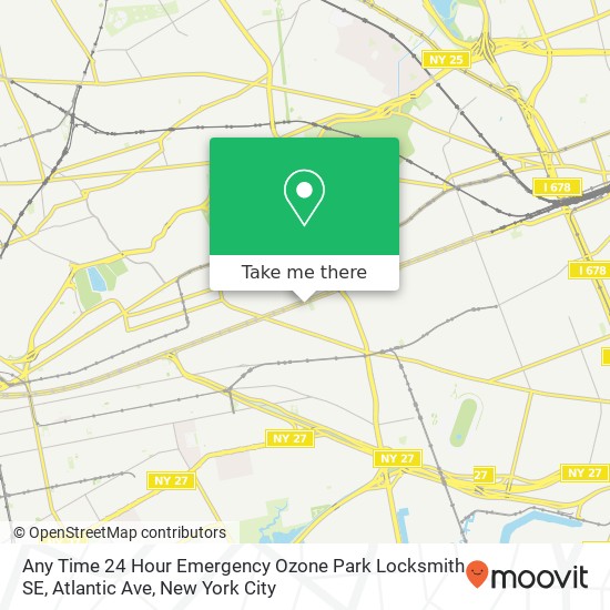 Any Time 24 Hour Emergency Ozone Park Locksmith SE, Atlantic Ave map