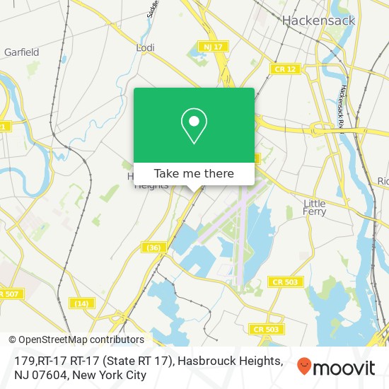 Mapa de 179,RT-17 RT-17 (State RT 17), Hasbrouck Heights, NJ 07604