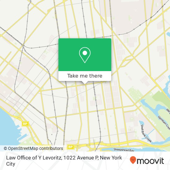 Mapa de Law Office of Y Levoritz, 1022 Avenue P