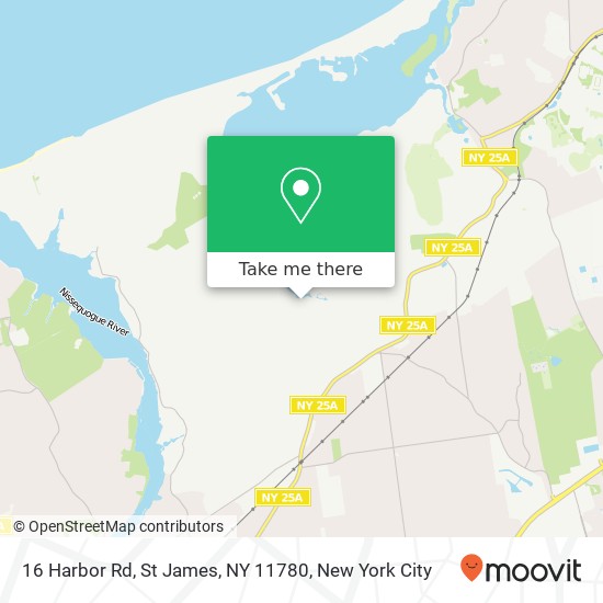 Mapa de 16 Harbor Rd, St James, NY 11780