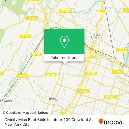 Mapa de Divinity Miss Bapt Bible Institute, 139 Crawford St