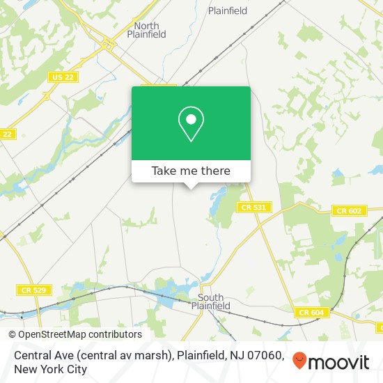 Central Ave (central av marsh), Plainfield, NJ 07060 map