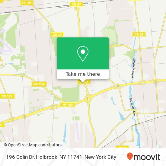 Mapa de 196 Colin Dr, Holbrook, NY 11741