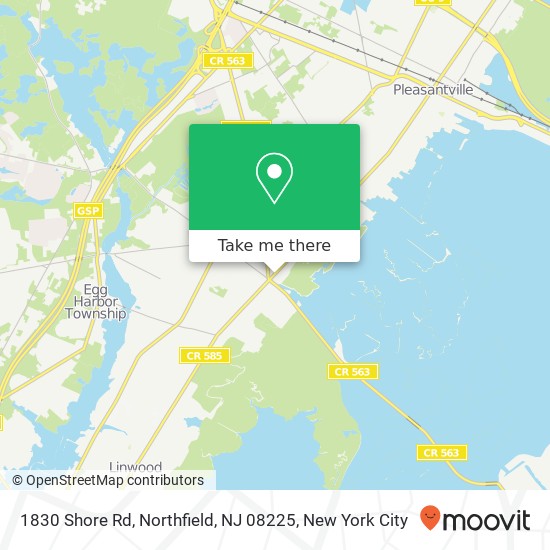 Mapa de 1830 Shore Rd, Northfield, NJ 08225