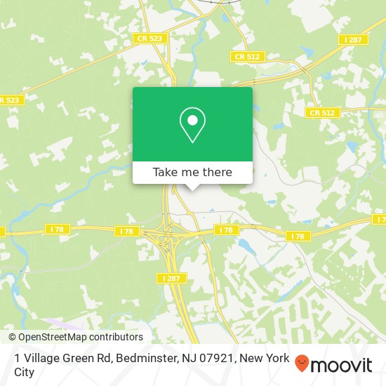 Mapa de 1 Village Green Rd, Bedminster, NJ 07921