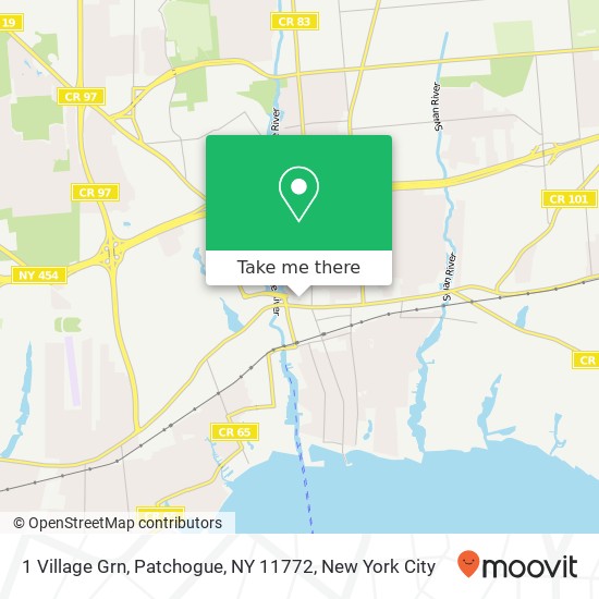 Mapa de 1 Village Grn, Patchogue, NY 11772