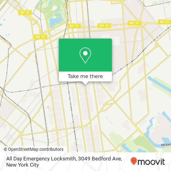 All Day Emergency Locksmith, 3049 Bedford Ave map