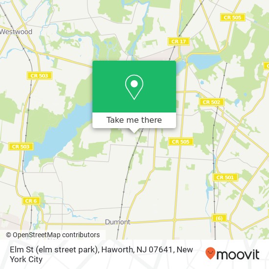 Mapa de Elm St (elm street park), Haworth, NJ 07641