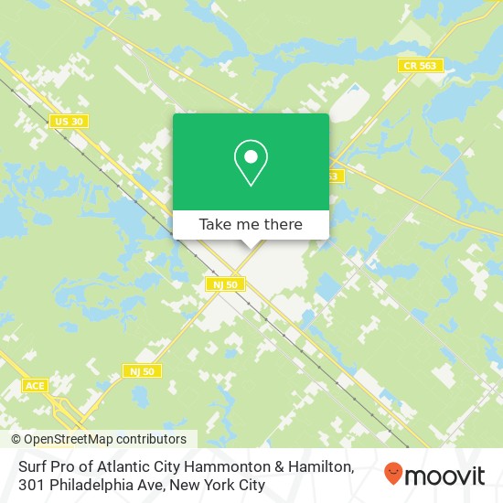 Mapa de Surf Pro of Atlantic City Hammonton & Hamilton, 301 Philadelphia Ave