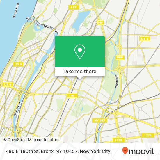Mapa de 480 E 180th St, Bronx, NY 10457