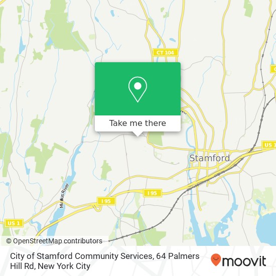 Mapa de City of Stamford Community Services, 64 Palmers Hill Rd