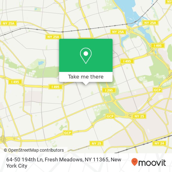 Mapa de 64-50 194th Ln, Fresh Meadows, NY 11365