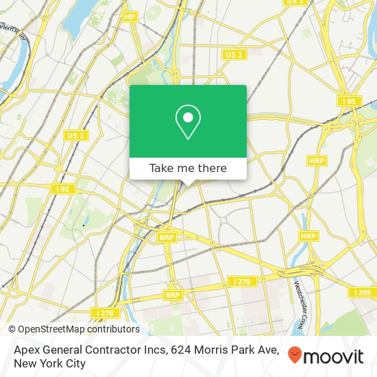 Mapa de Apex General Contractor Incs, 624 Morris Park Ave