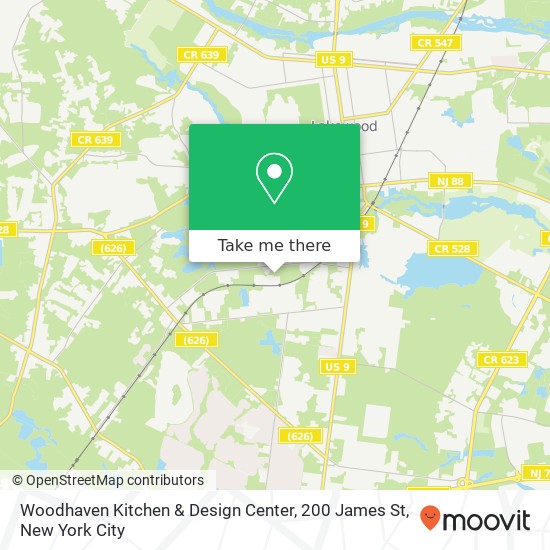 Mapa de Woodhaven Kitchen & Design Center, 200 James St