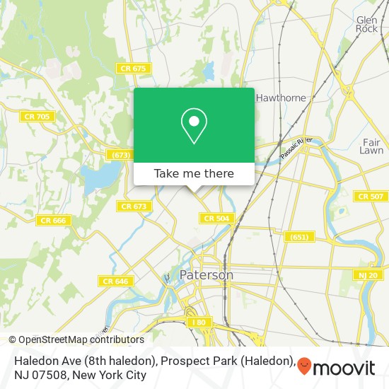 Mapa de Haledon Ave (8th haledon), Prospect Park (Haledon), NJ 07508