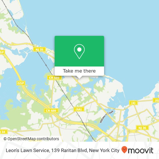 Mapa de Leon's Lawn Service, 139 Raritan Blvd
