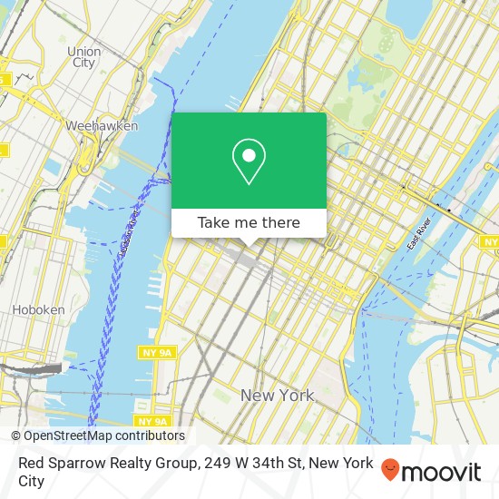 Mapa de Red Sparrow Realty Group, 249 W 34th St