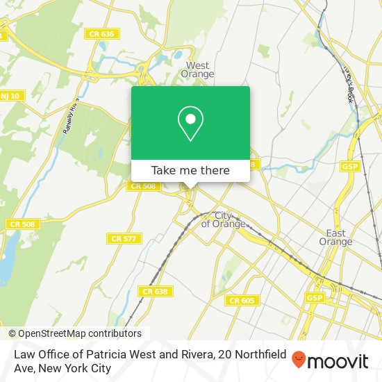 Mapa de Law Office of Patricia West and Rivera, 20 Northfield Ave