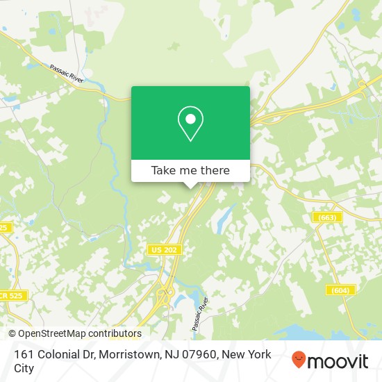 Mapa de 161 Colonial Dr, Morristown, NJ 07960