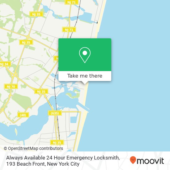 Always Available 24 Hour Emergency Locksmith, 193 Beach Front map