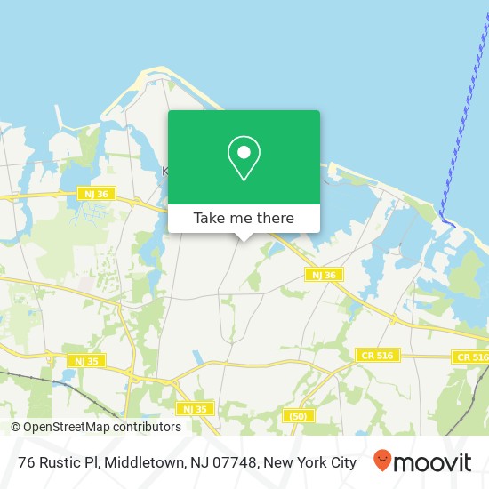 Mapa de 76 Rustic Pl, Middletown, NJ 07748