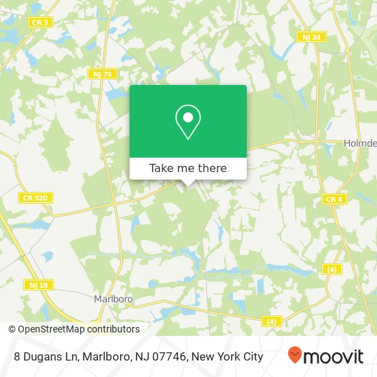 Mapa de 8 Dugans Ln, Marlboro, NJ 07746