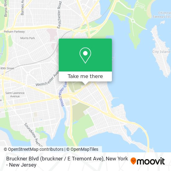 Mapa de Bruckner Blvd (bruckner / E Tremont Ave)