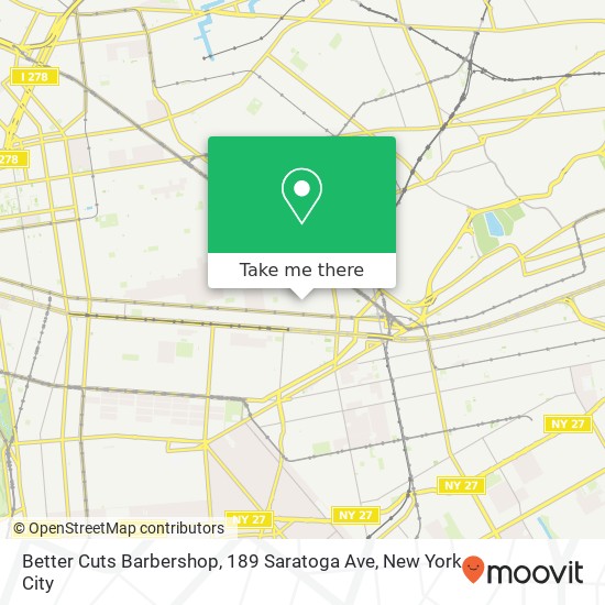 Mapa de Better Cuts Barbershop, 189 Saratoga Ave